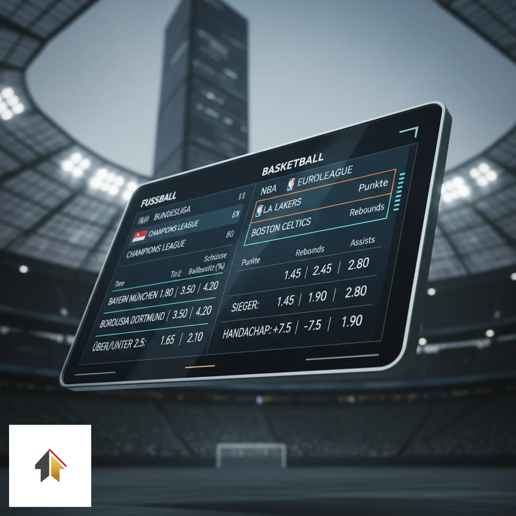 Statistiktafel für Sportwetten mit Fußball und Basketball